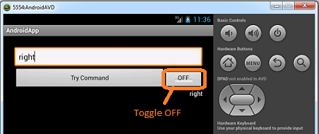 Text non-Color and Toggle Off with right direction