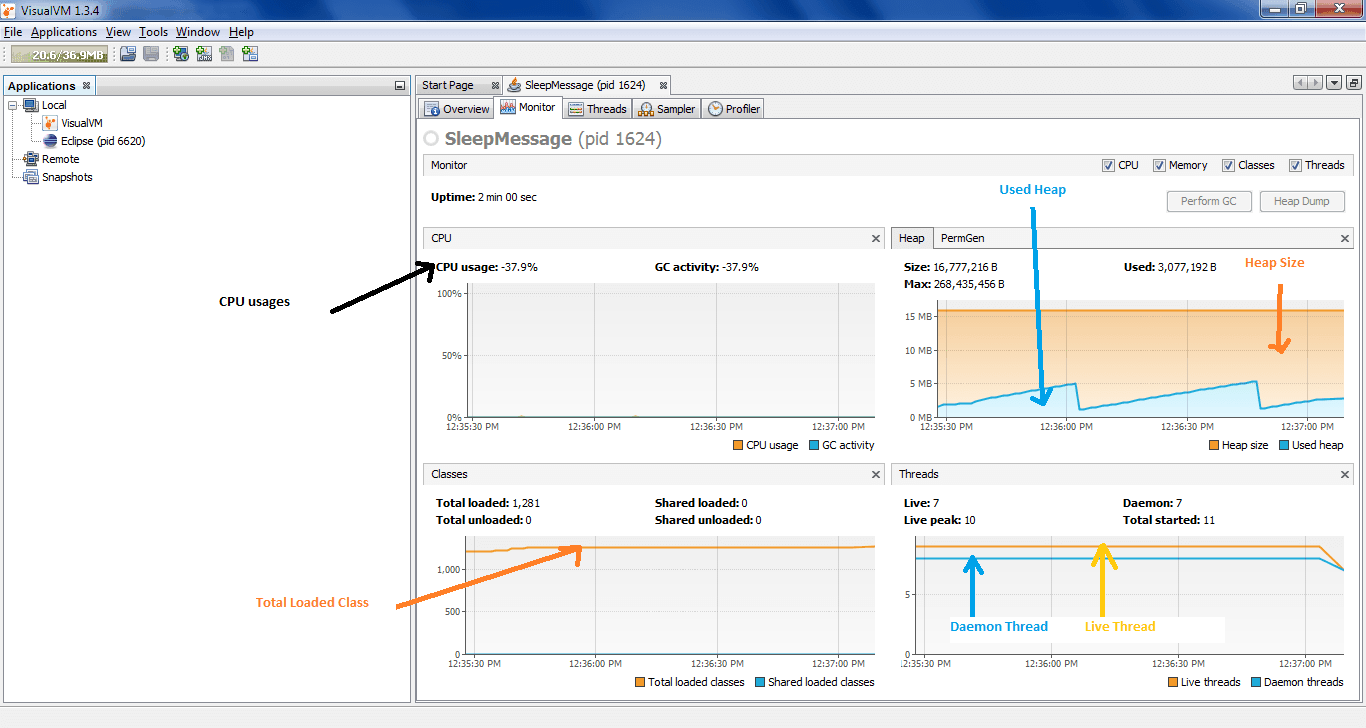 Visual VM output