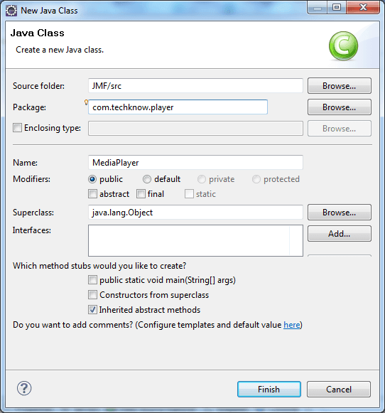 JMF new class example