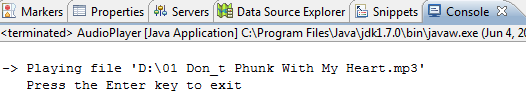 Output for JMF