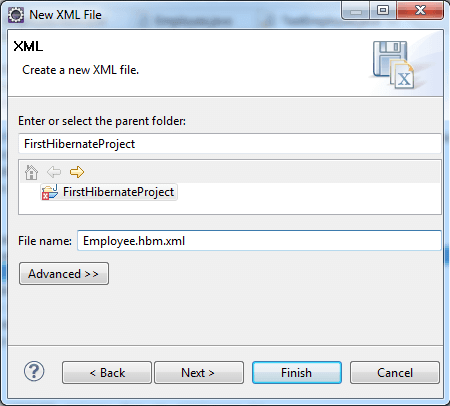 Hibernate XML file next