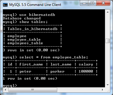 Hibernate Output