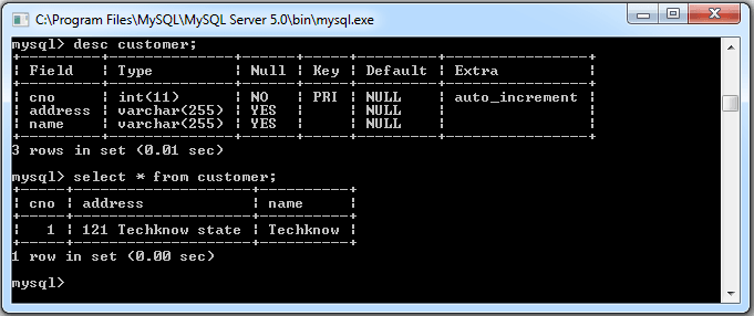 JPA output