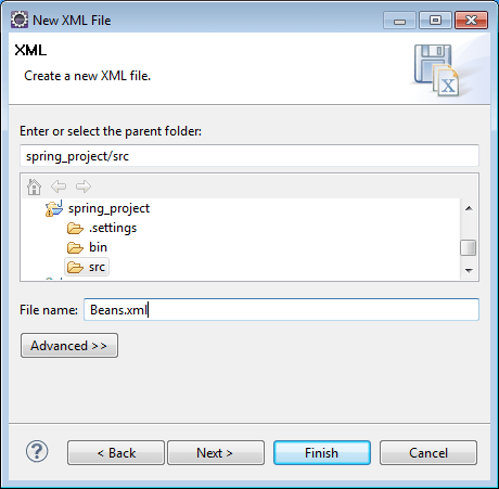 Adding Spring xml
