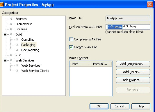 Servlet in Netbeans war create
