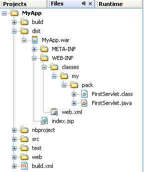 Servlet in Netbeans war file