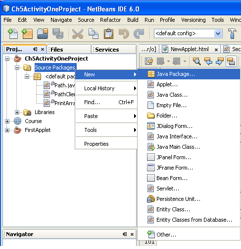 Servlet in Netbeans new project select