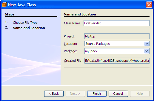 Servlet in Netbeans in Source package
