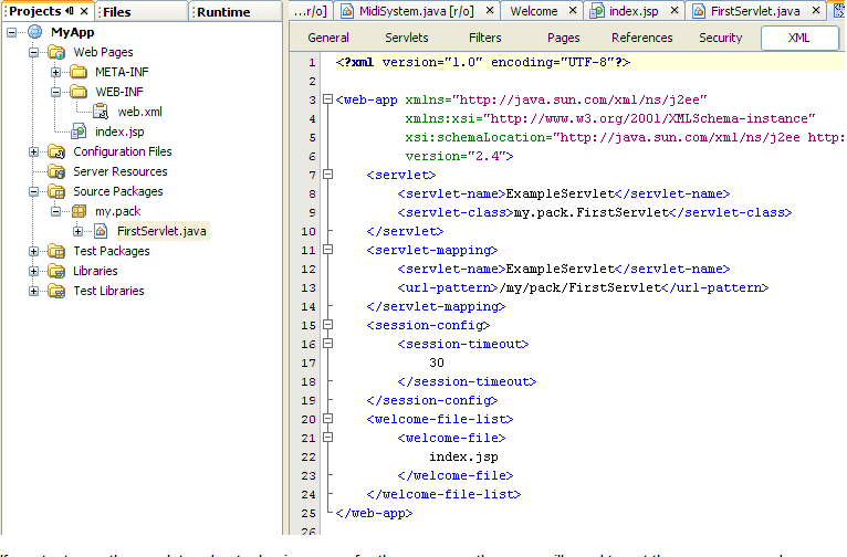 Servlet in Netbeans entry