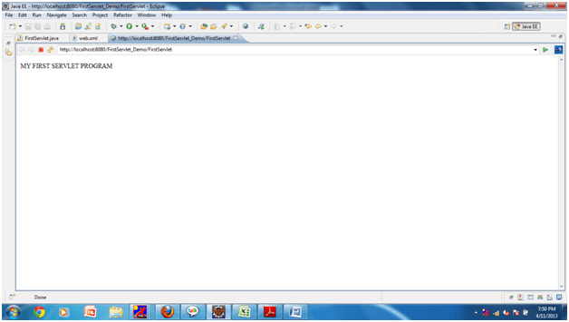 Servlet Output