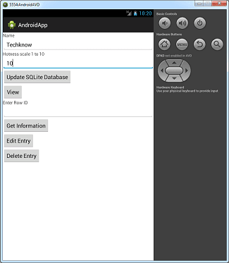 SQLite database created
