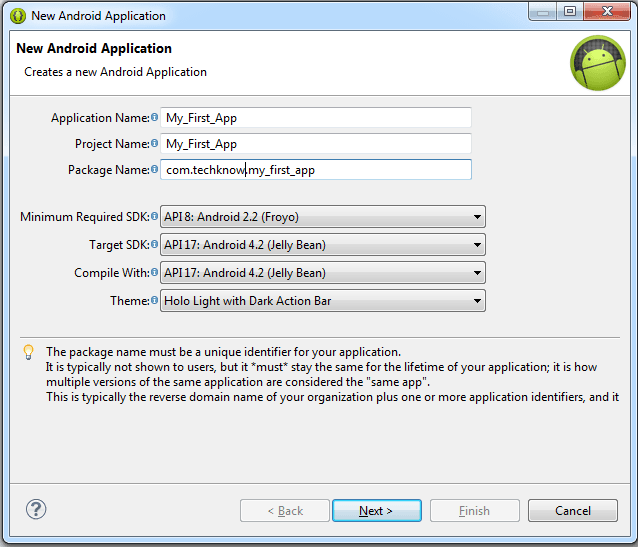First Android project structure