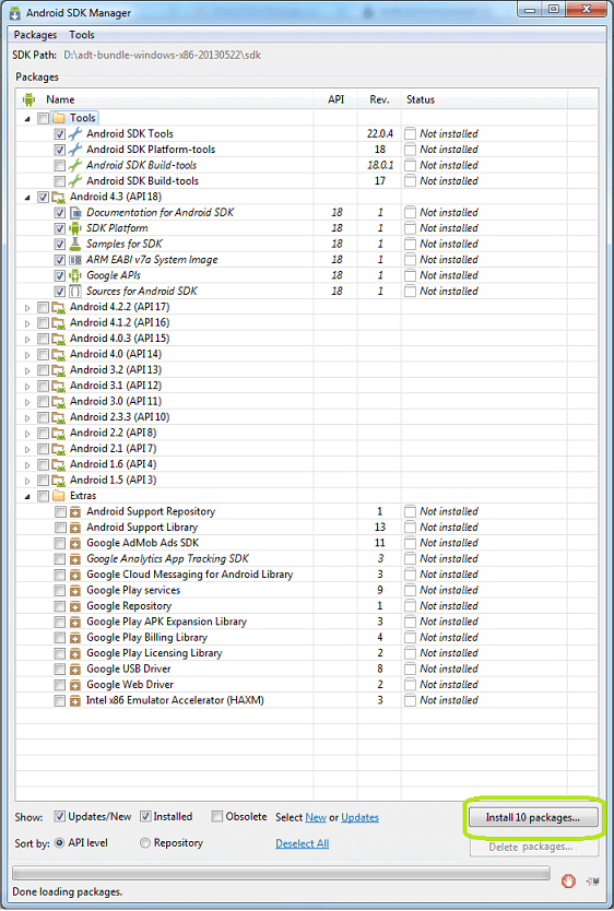 Android SDK folder